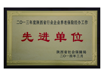 2013年獲得陜西省行業(yè)企業(yè)養(yǎng)老保險(xiǎn)經(jīng)辦工作“先進(jìn)單位”